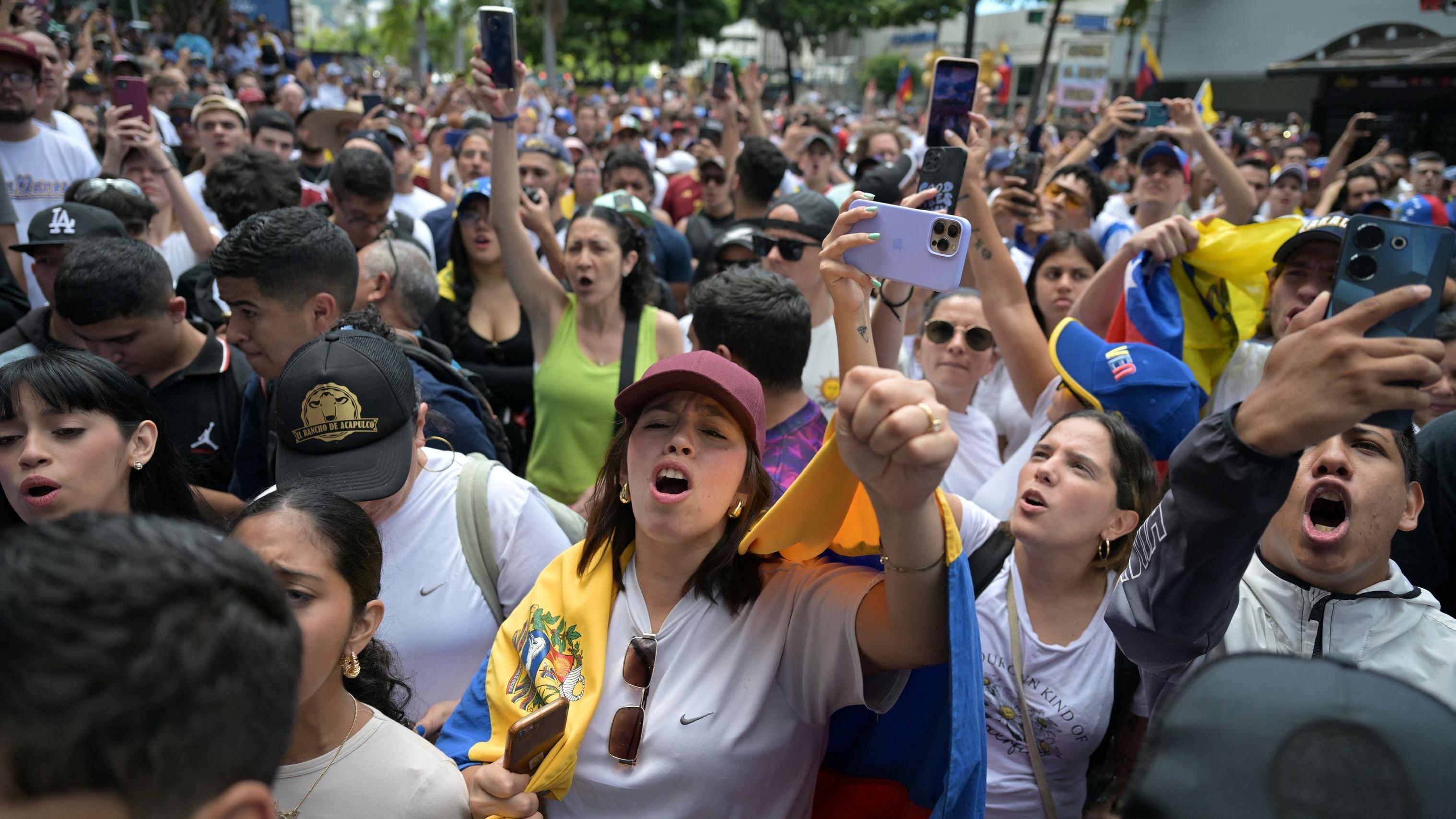 Anti-government protesters in Venezuela. 