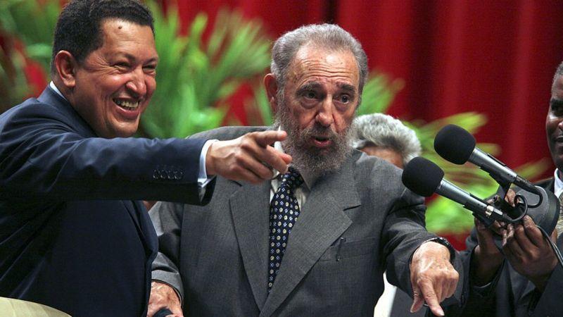 Hugo Chávez e Fidel Castro 