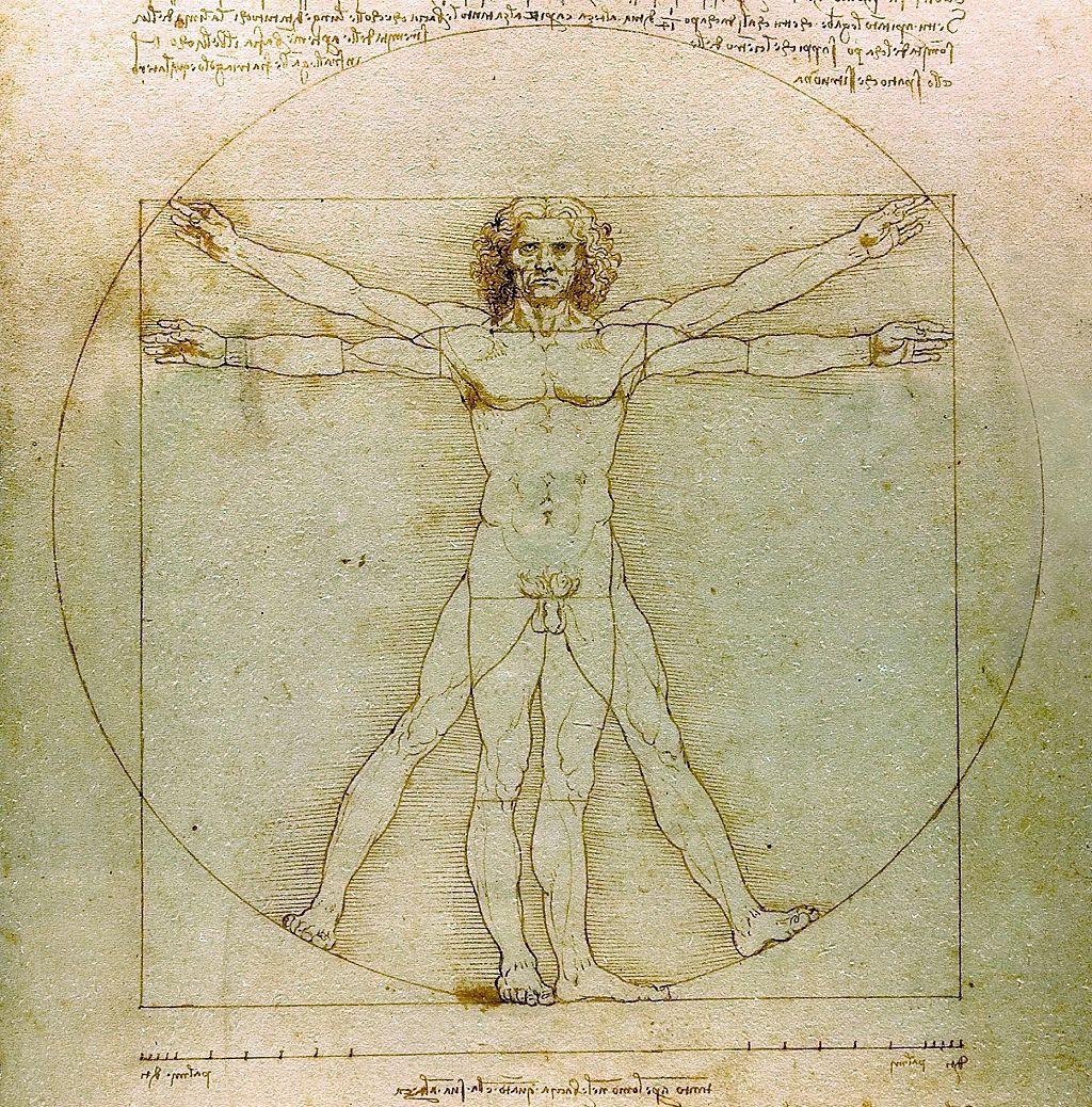 El hombre de Vitubrio de Da Vinci, del siglo XV