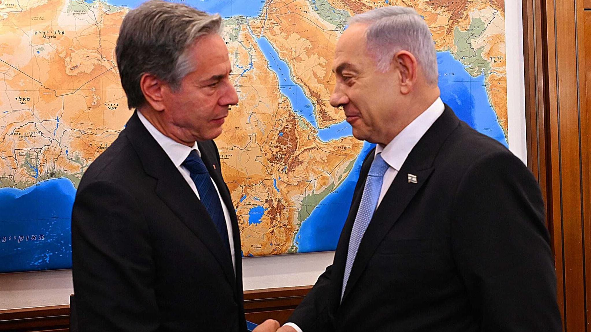 Menteri Luar Negeri AS Anthony Blinken dan Perdana Menteri Israel Benjamin Netanyahu ketika berjumpa di Yerusalem