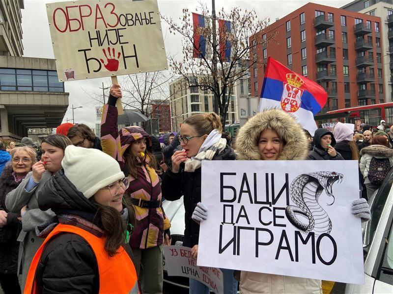 studenti na protestu ispred Palate pravde 10. januara 2025.