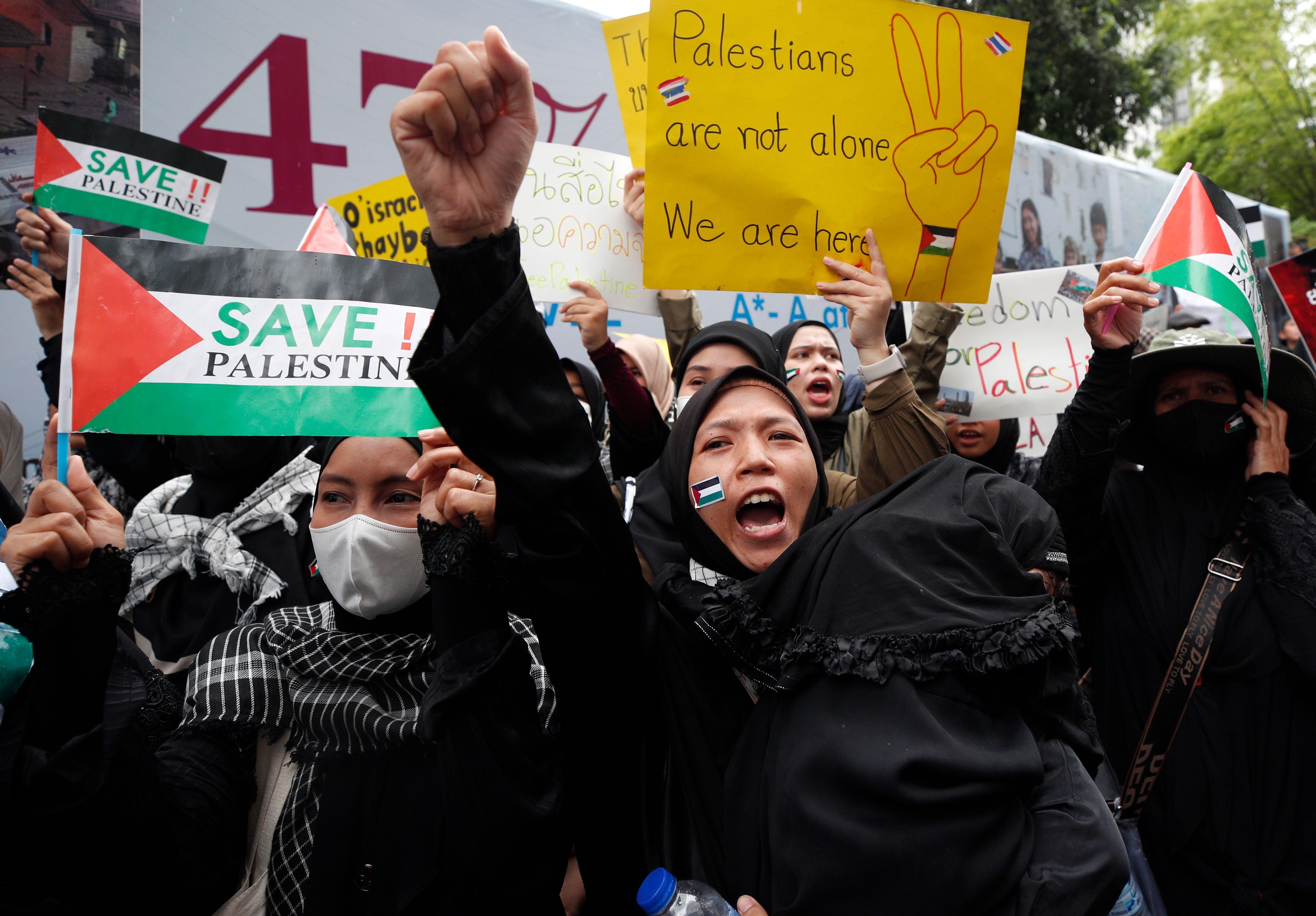 مظاهرة مؤيدة للفلسطينيين في بانكوك