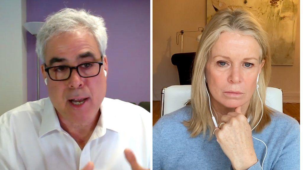 Jonathan Haidt sendo entrevistado por Katty Kay, da BBC