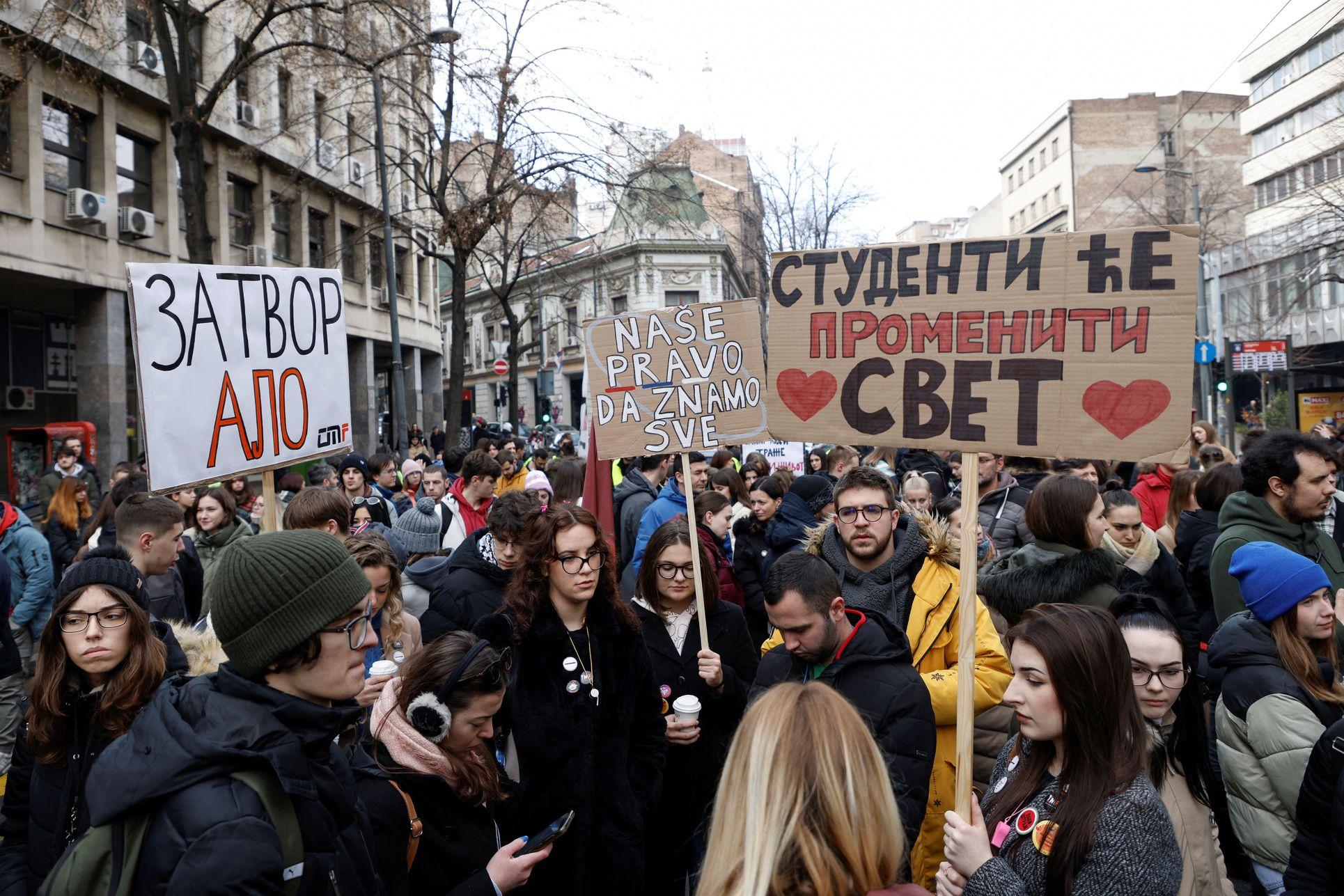 Studenti na protesti u Beogradu