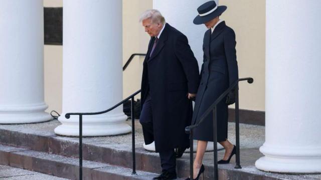 Melania e Trump no dia da posse