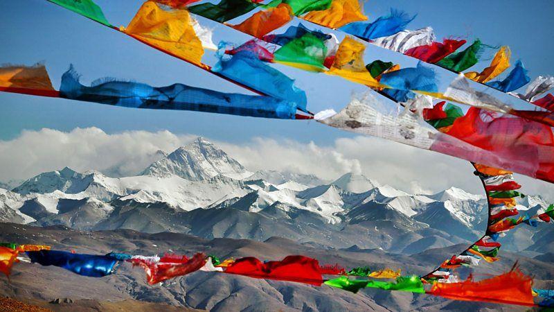 La frontera de Nepal y China en el Monte Everest