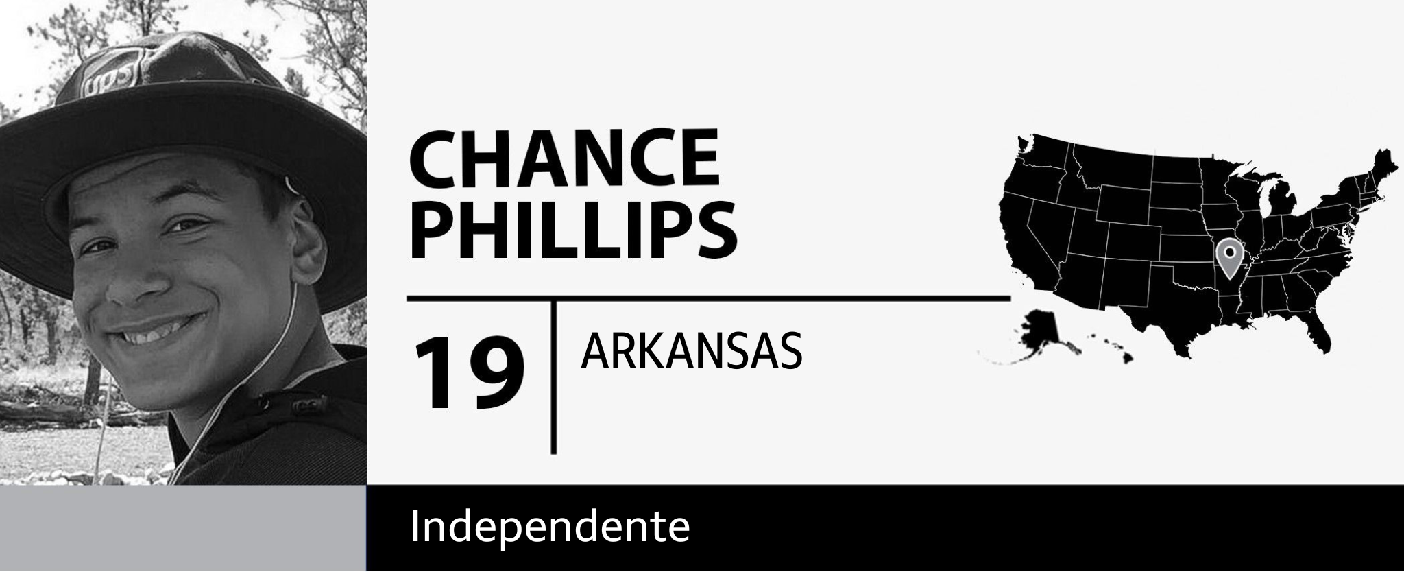 Chance Phillips, 19, de Arkansas, eleitor independente 