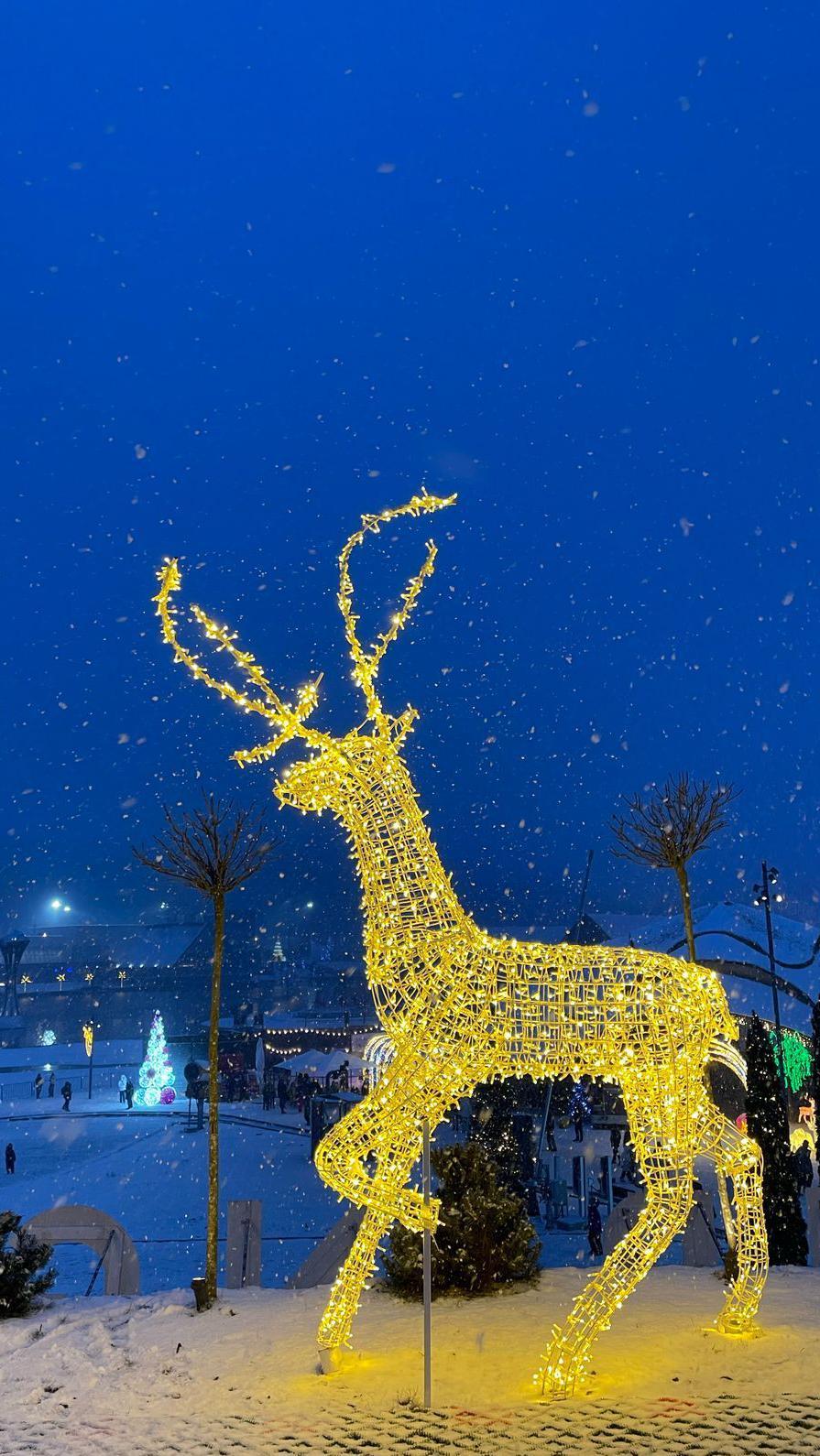 Christmas decoration in a Ukrainian resort