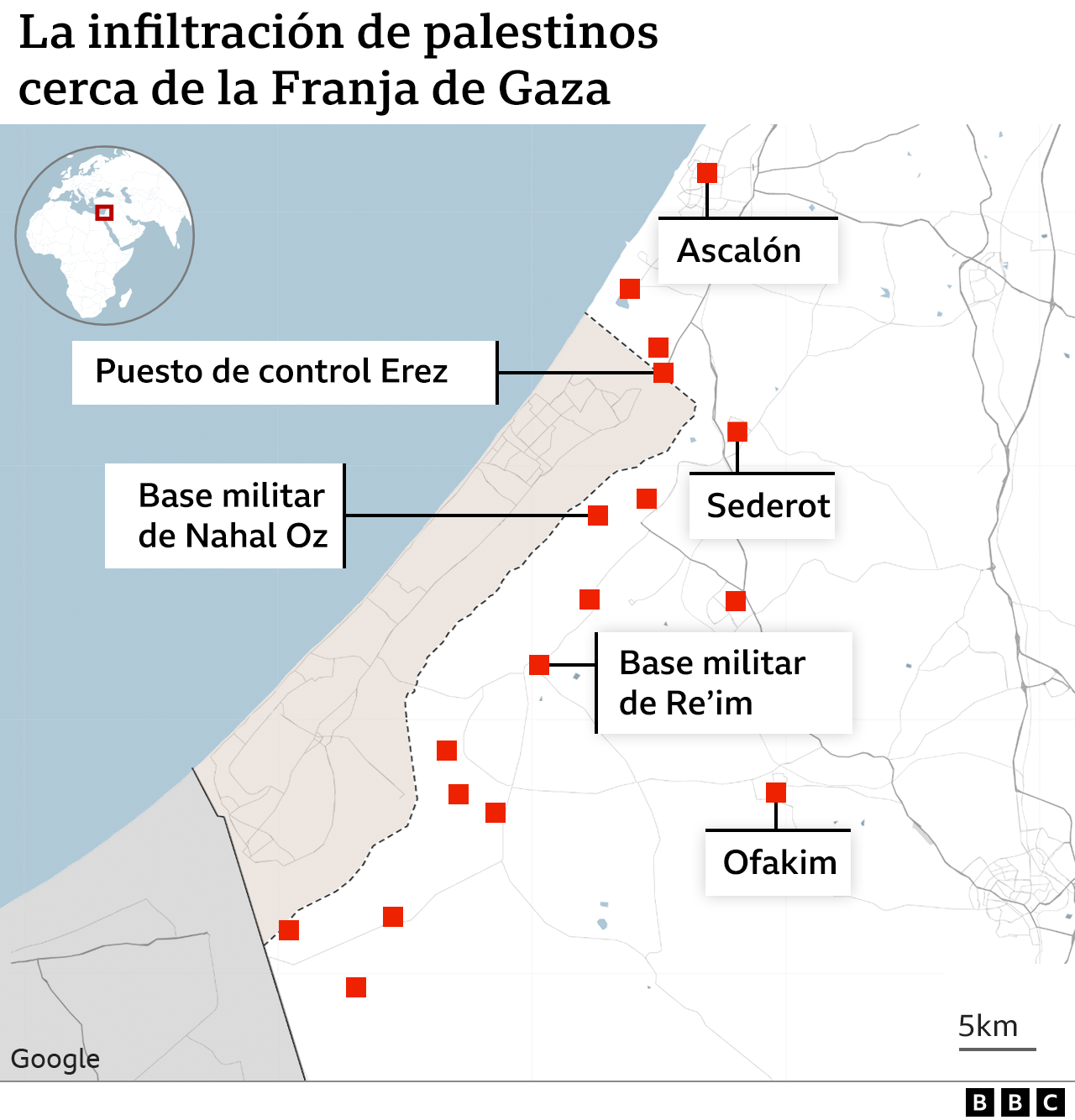 Mapa Gaza