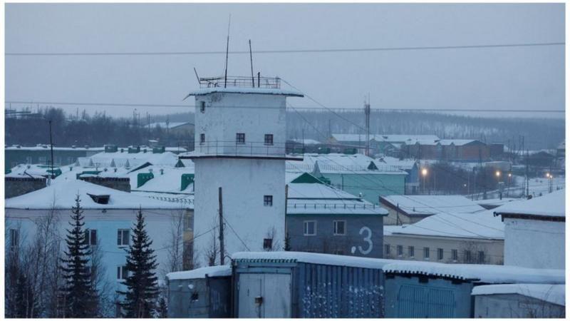 Una vista de la prisión "Lobo Polar" en Rusia