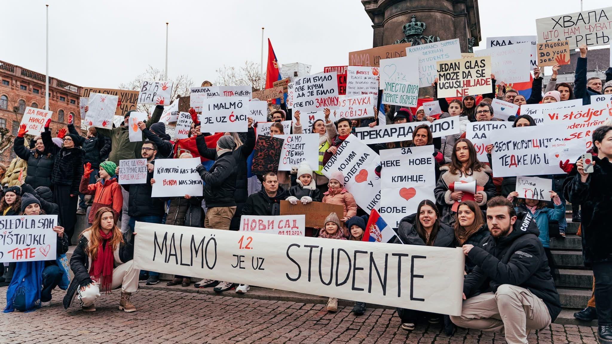 studenti, studentski protest, podrška studentima, malme, švedska