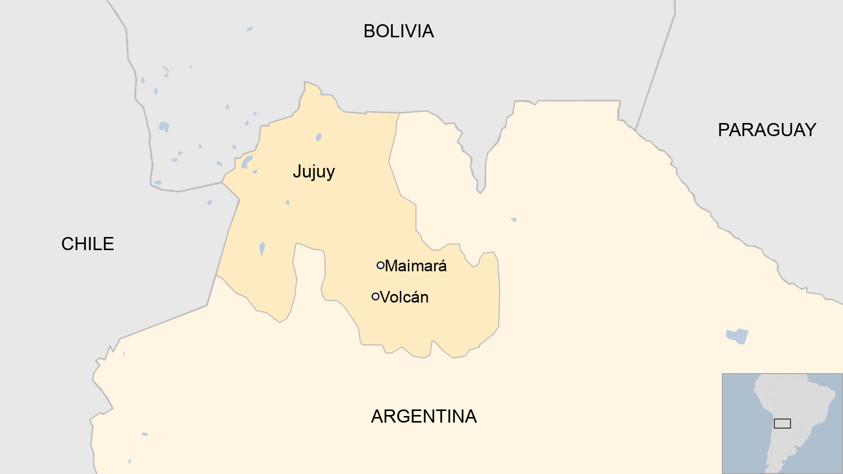 Mapa de Jujuy, Argentina.