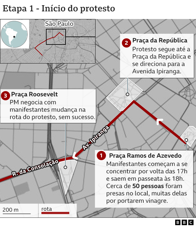 Mapa dos acontecimentos de 13 de junho de 2013