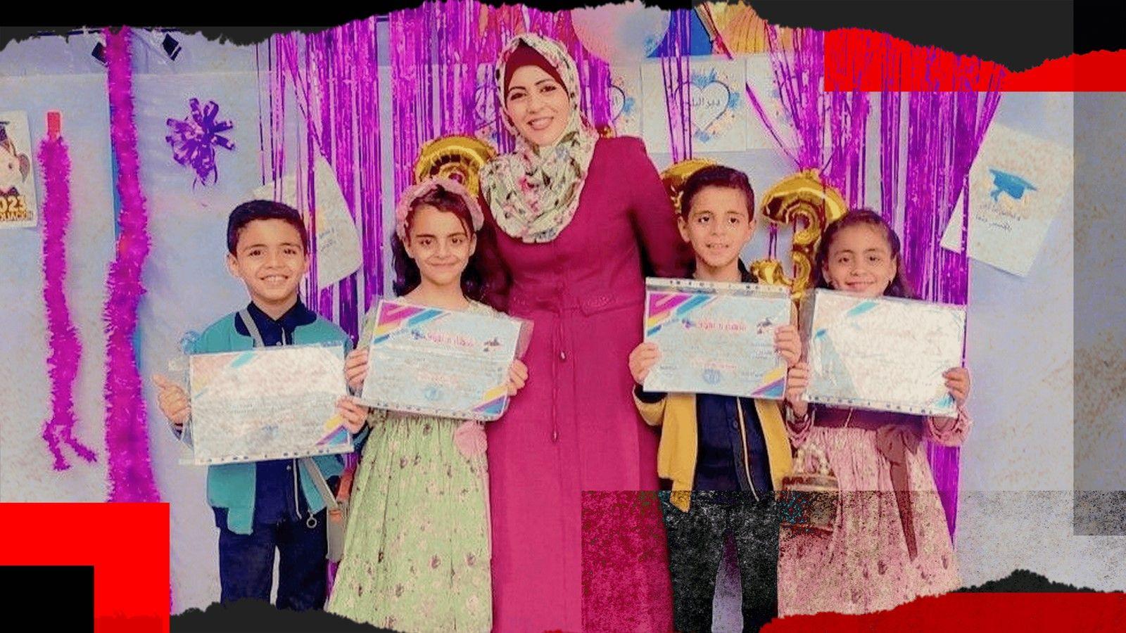 Istri Ashraf, Hala, bersama anak-anak mereka yang tewas dalam serangan udara