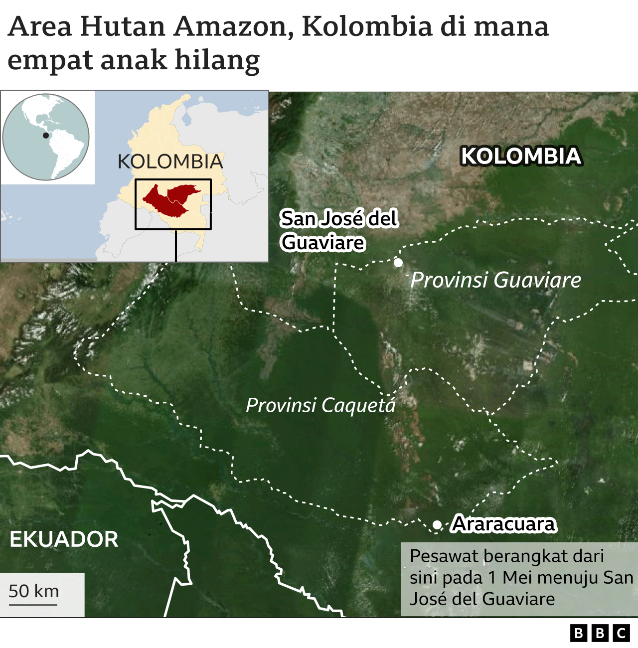 Peta Hutan Amazon di Kolombia