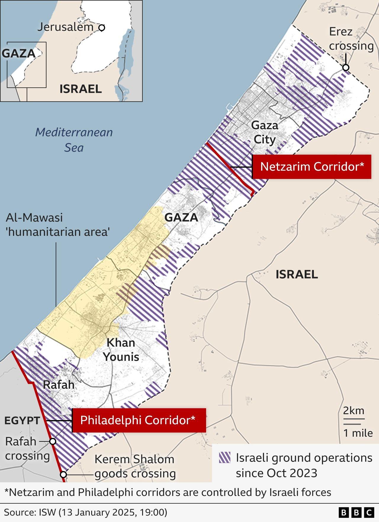 Map of the Gaza Strip