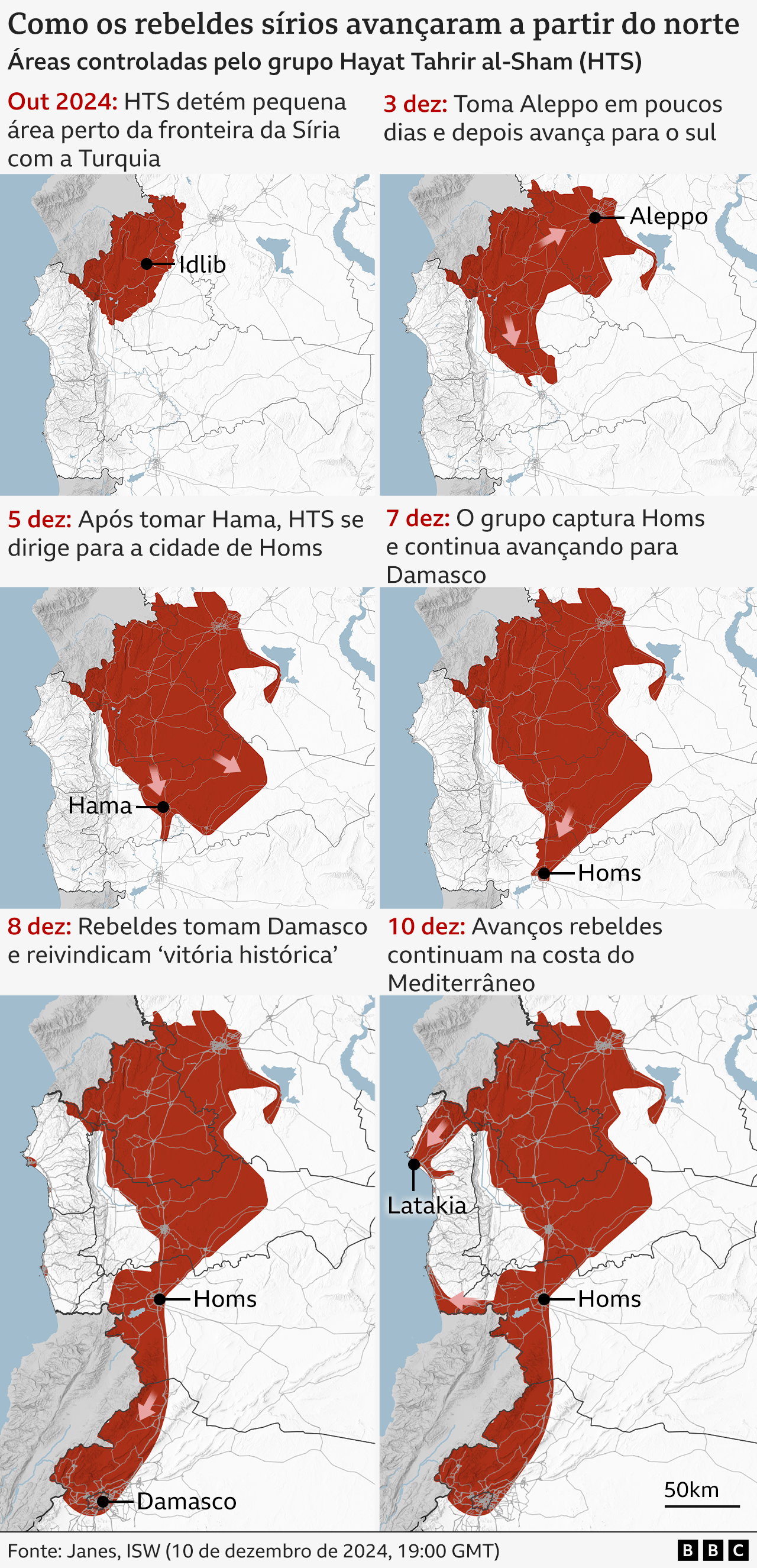 Mapa mostra avano dos rebeldes srios a partir do norte do pas