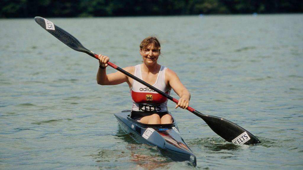 Birgit Fischer, en su kayak
