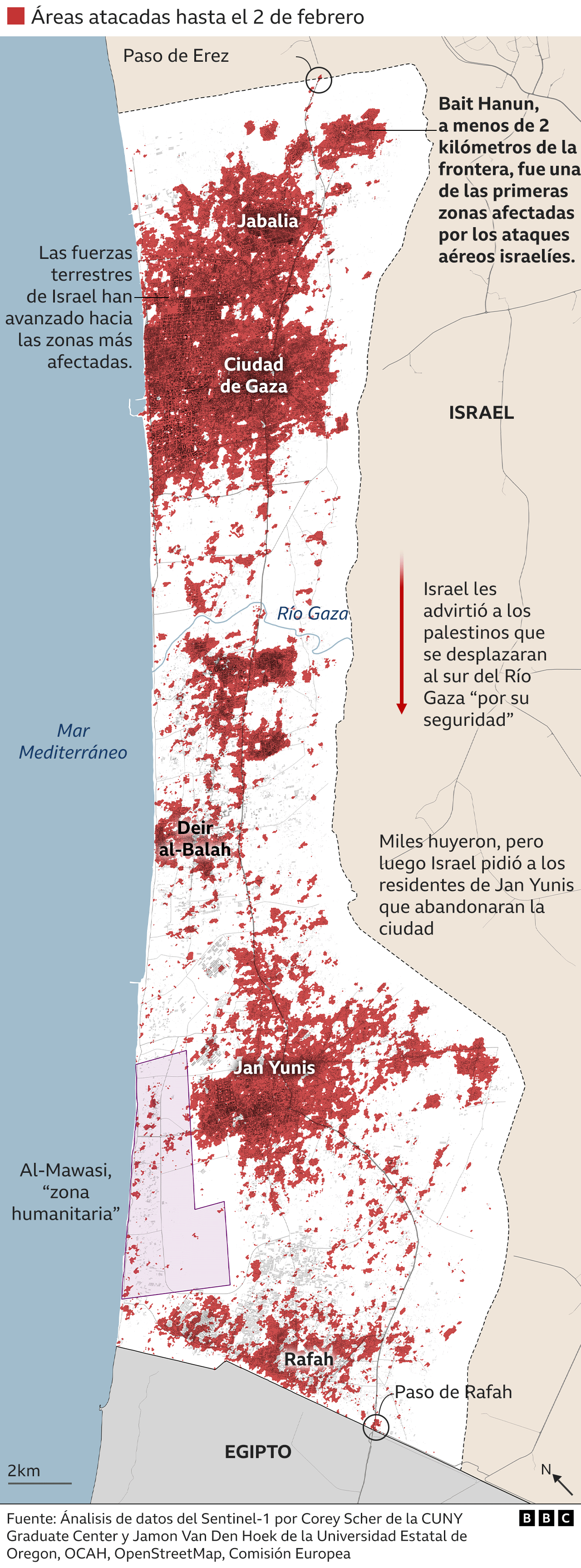 Mapa de áreas atacadas