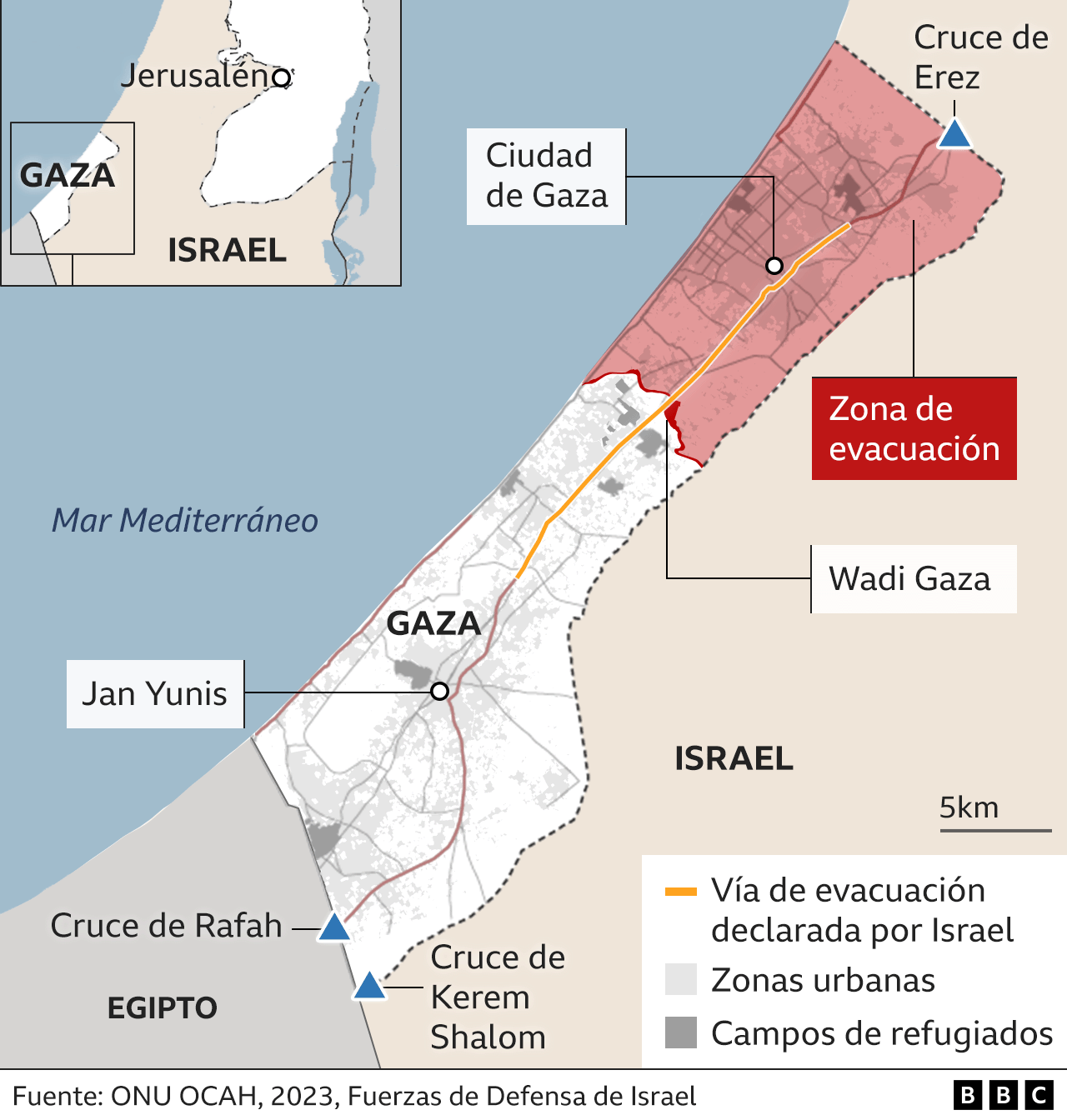 Mapa de Gaza