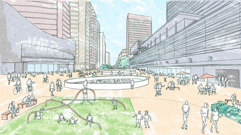 Projeto mostra avenida Paulista com áreas verdes e lazer, sem a circulação de carros