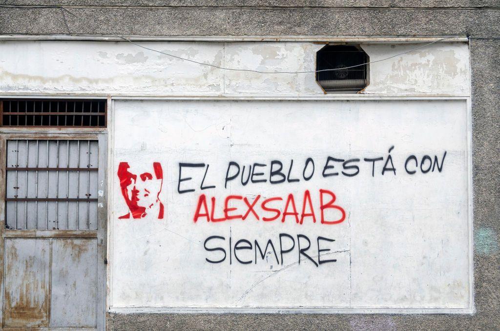Grafiti en Caracas a favor de la liberación de Alex Saab.