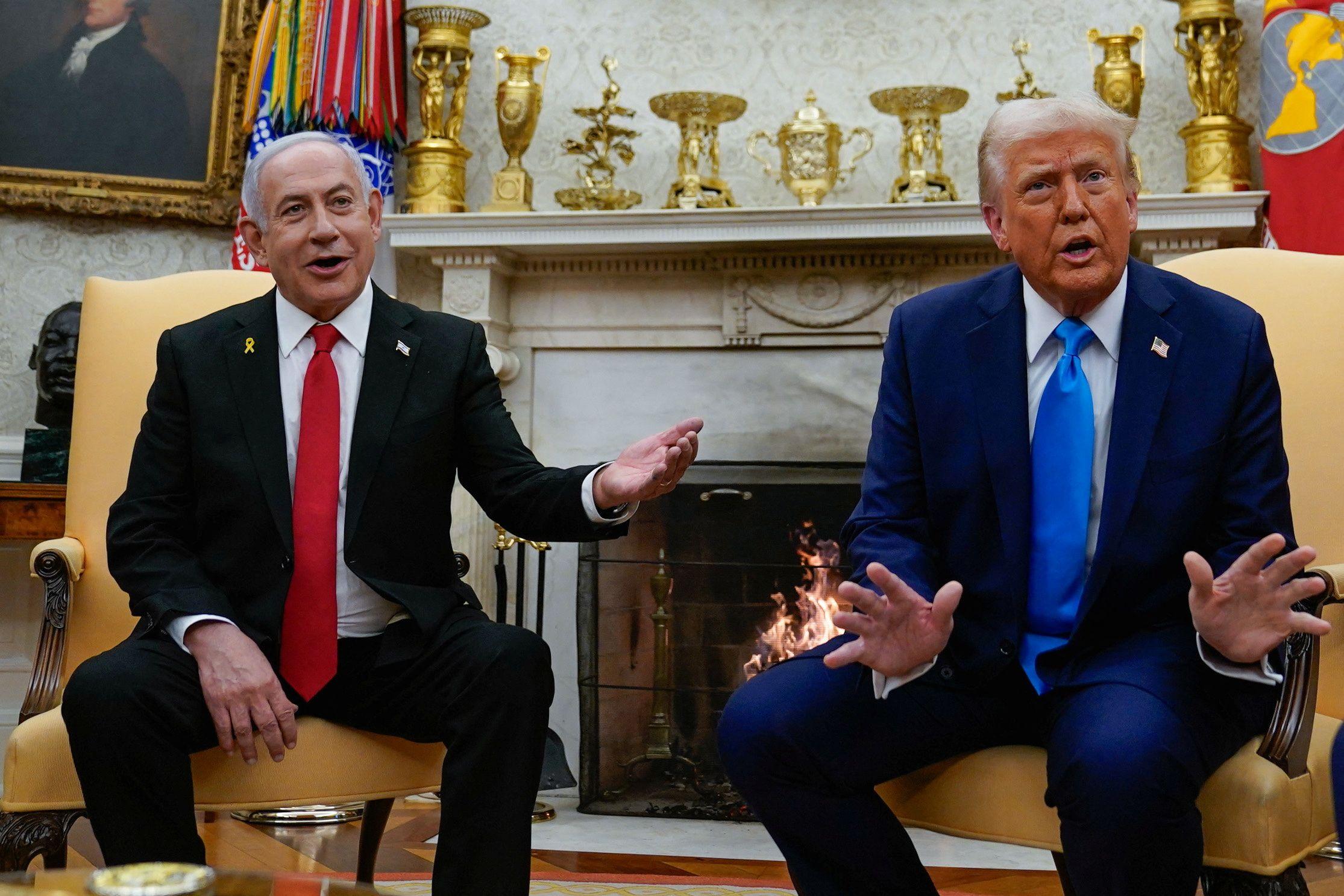الرئيس الأمريكي دونالد ترامب ورئيس الوزراء الإسرائيلي بنيامين نتنياهو في البيت الأبيض في واشنطن، الولايات المتحدة، 4 فبراير/ شباط 2025.
