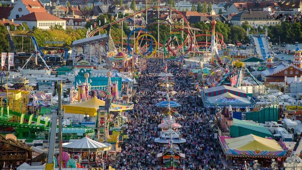 Imagem aérea da Oktoberfest de Munique