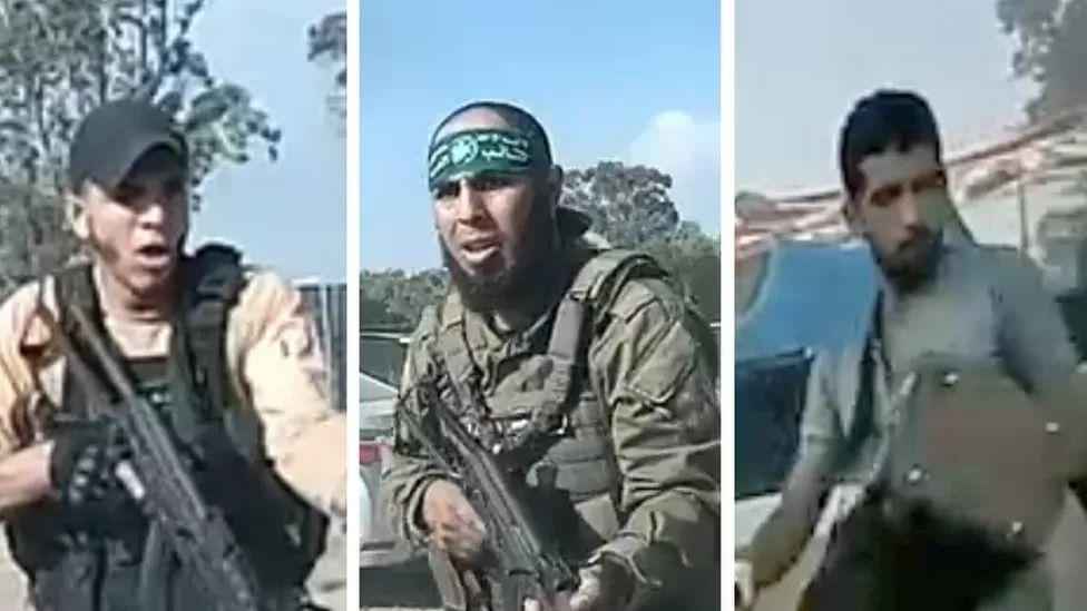 Wajah tiga militan yang ikut serta dalam serangan.