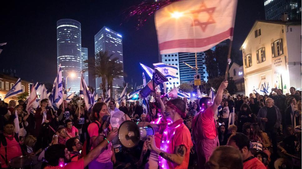 Protesto contra o governo em Tel Aviv