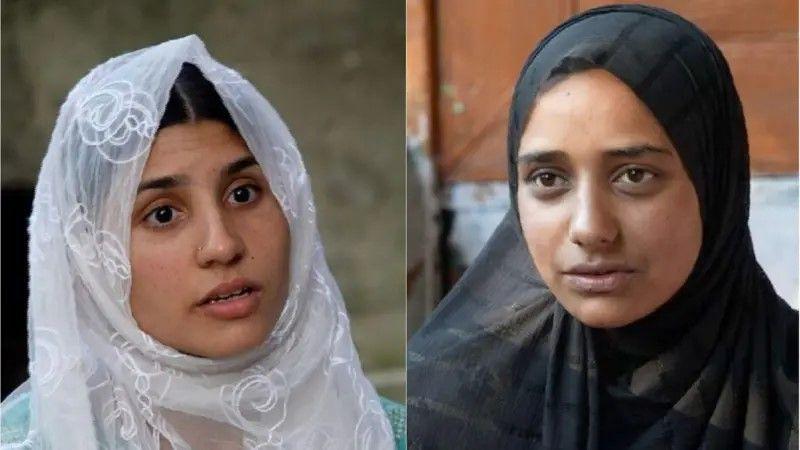 ناہید (بائیں) اور ثانیہ جو کلکٹر بننا چاہتی ہیں