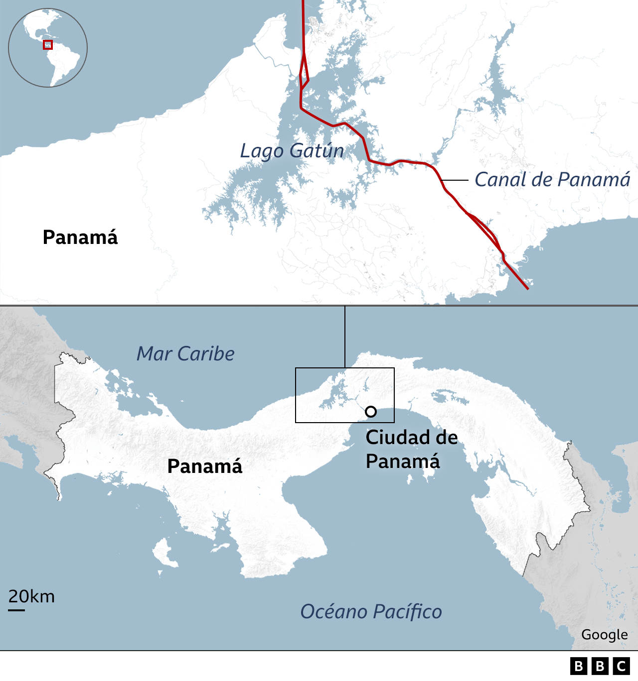 Map Terusan Panama