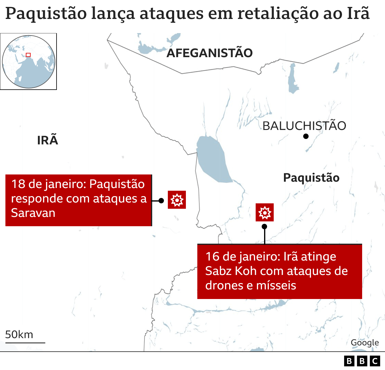 Mapa dos ataques