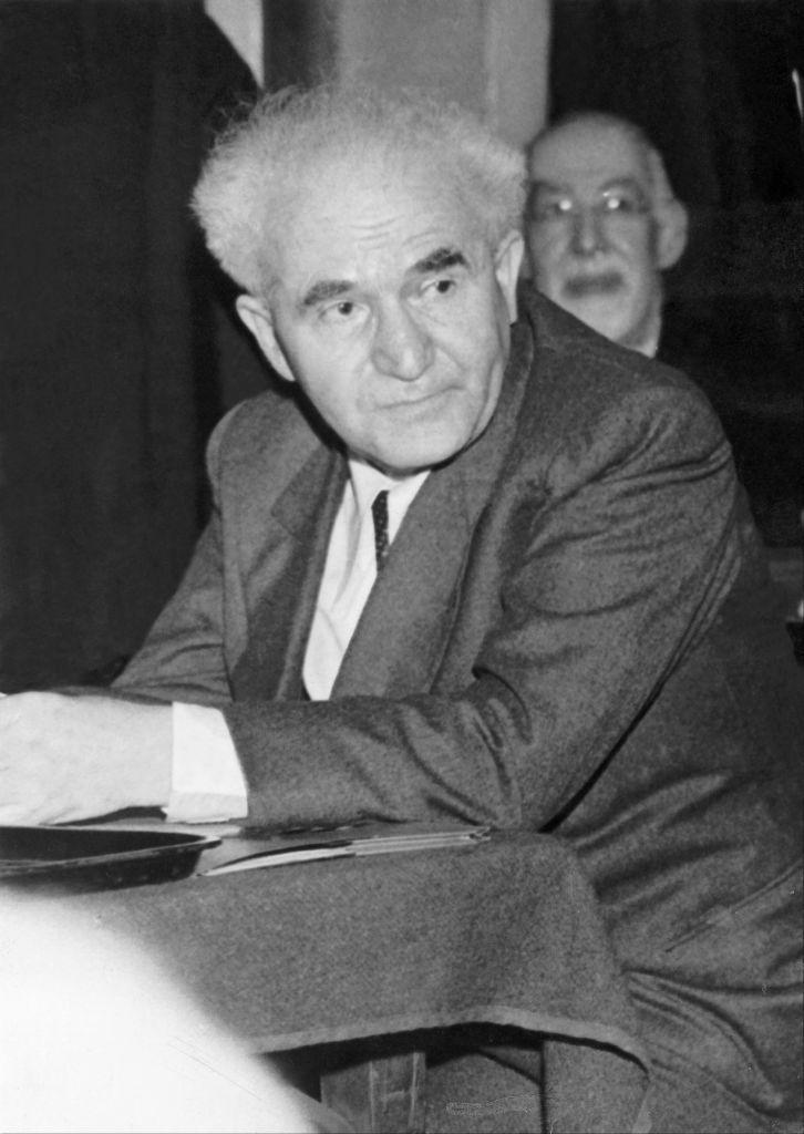 Retrato em preto e branco de Ben-Gurion em 1945.