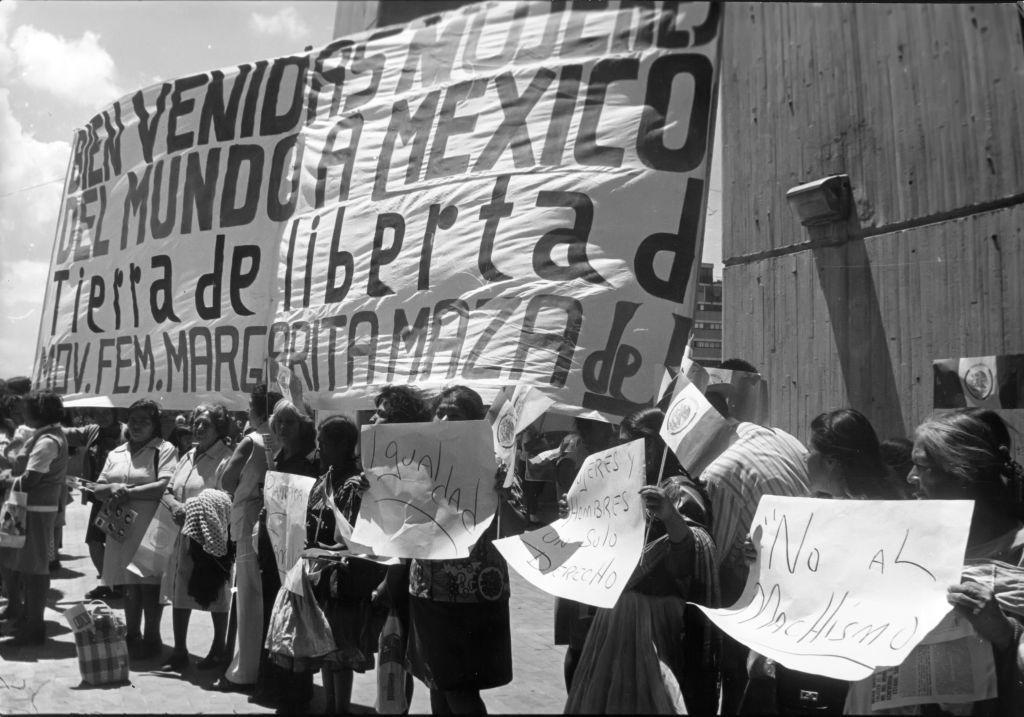 Una protesta feminista en Ciudad de México en 1975