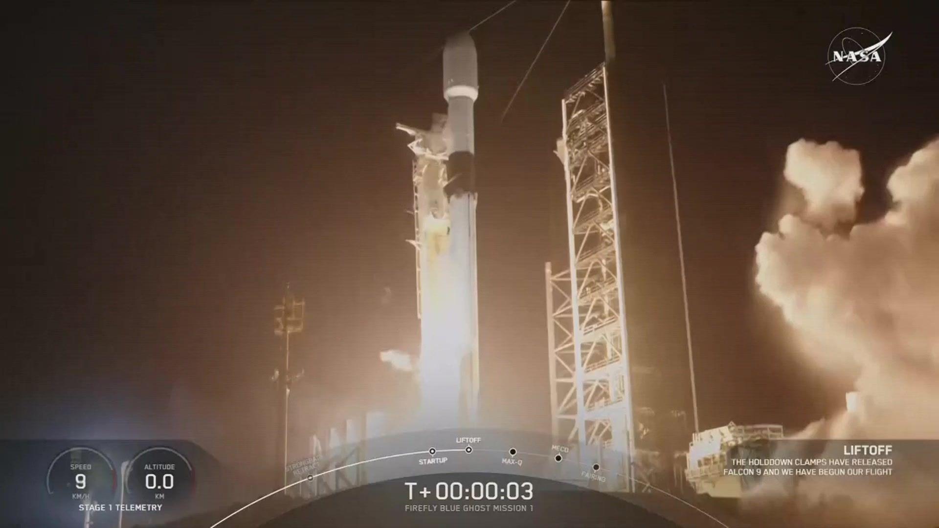 SpaceX rocket launches private missions to Moon