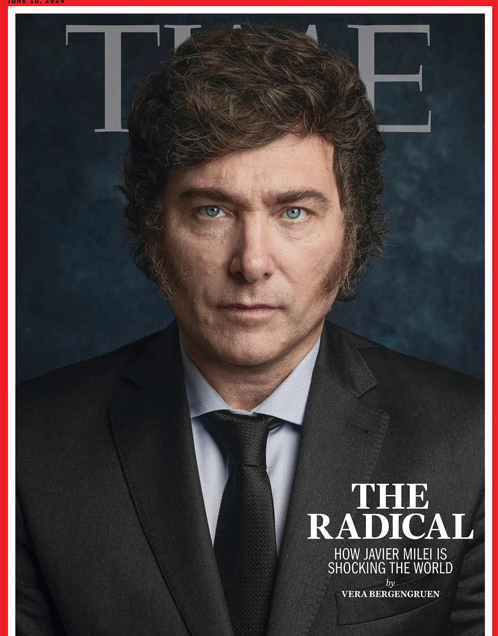 Milei na capa da revista Time de 23 de maio de 2024