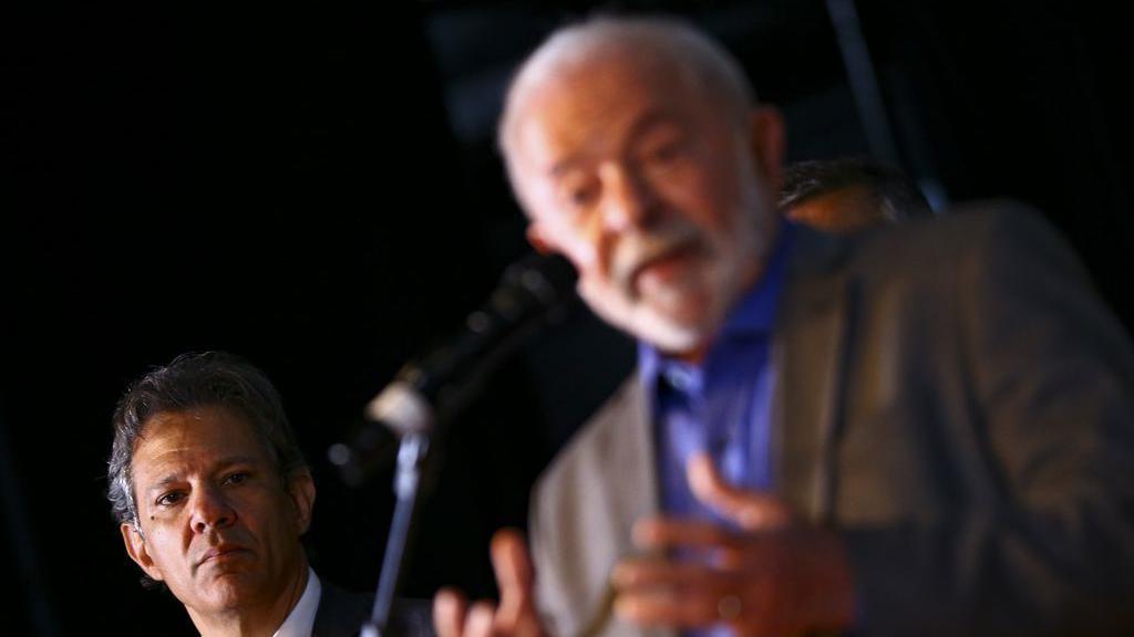 Lula e o ministro da Fazenda, Fernando Haddad