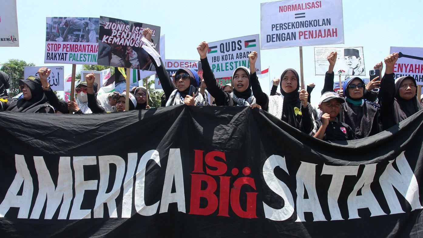 aksi demonstrasi mendukung Palestina di Indonesia.