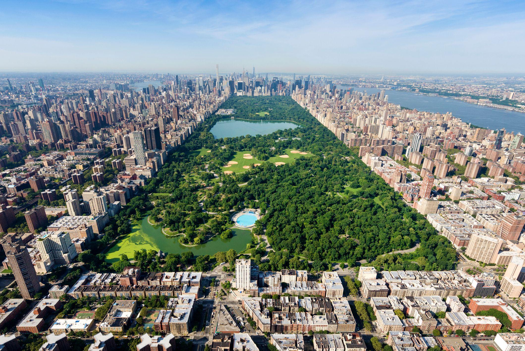 Vista aérea do Central Park, em Manhattan, New York.