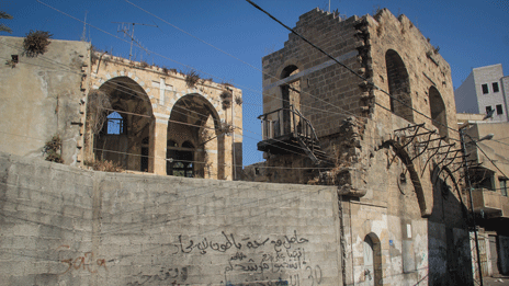 الكنيسة الأثرية في بلدة غزة القديمة