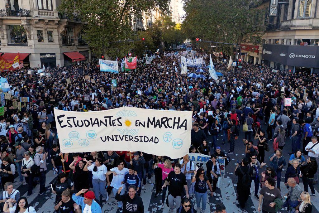 Los manifestantes en Buenos Aires