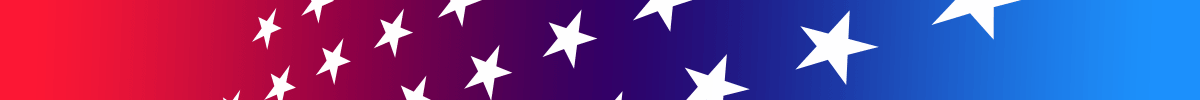 Banner con los colores y las estrellas de la bandera de EE.UU.