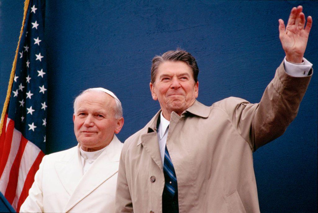 Pope John Paul II and Ronald Reagan. 