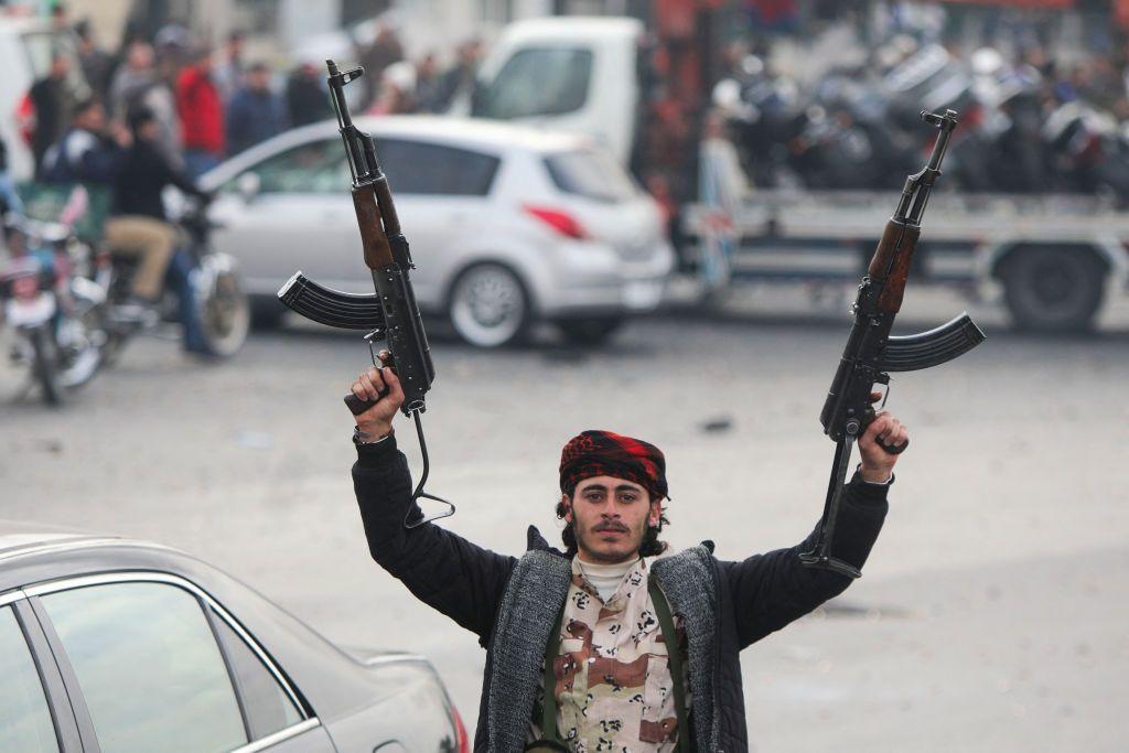 Rebelde celebra en Damasco, Siria