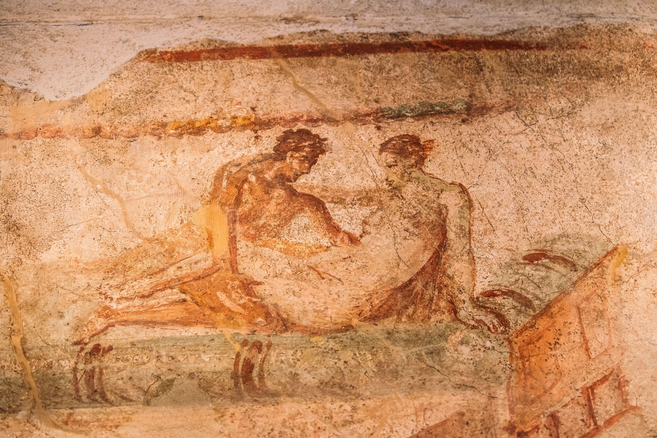 Una imagen de una pareja teniendo sexo de la antigua Pompeya