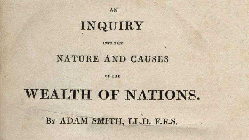Capa de livro de Smith sobre a riqueza da nação