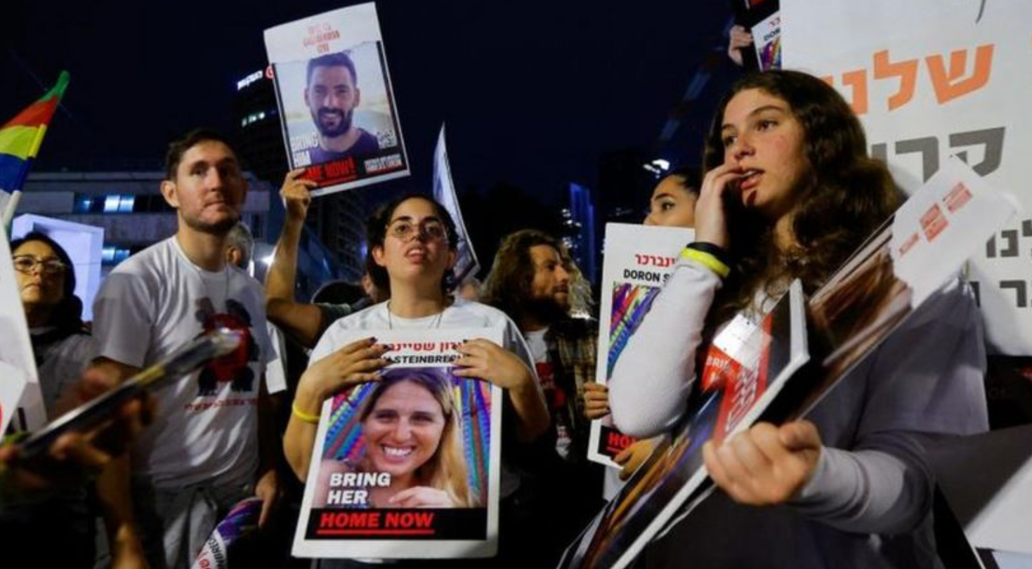 protesto pela soltura de reféns israelenses