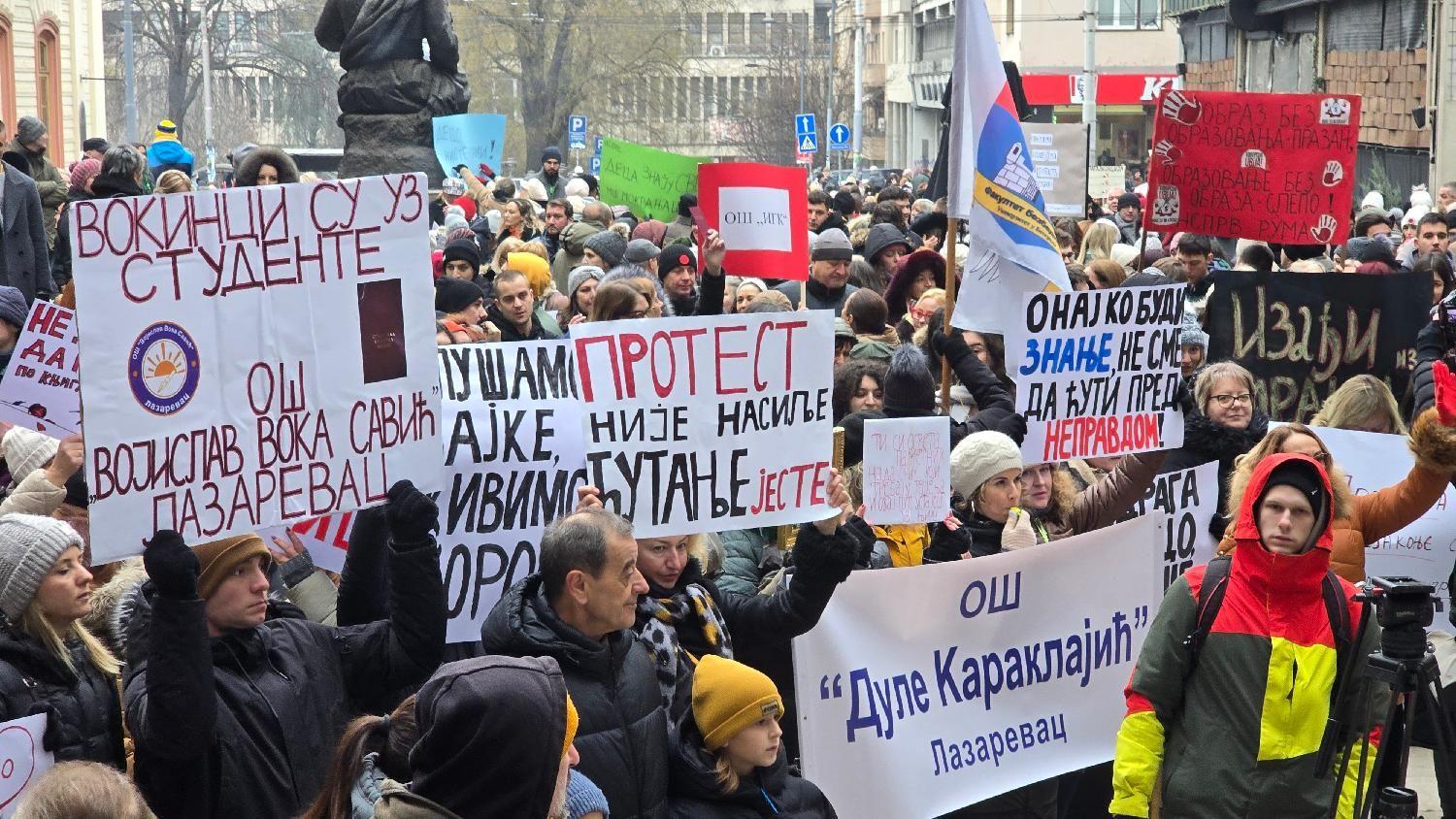 protest u Beogradu, prosvetari