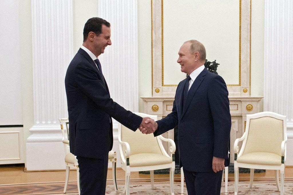 Bashar al Assad y Vladimir Putin en el Kremlin en 2021.